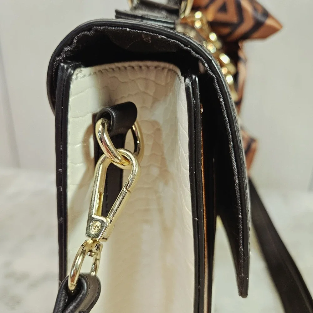 Aldo Handbag Satchel Croc‎ Embossed Adj Crossbody Strap Office Core Capsule